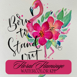 Floral Flamingo Watercolor Kit