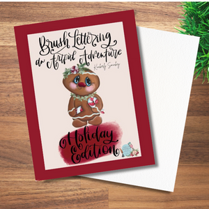 Brush Lettering An Artful Adventure - Holiday Edition Workbook & FREE Brush pen