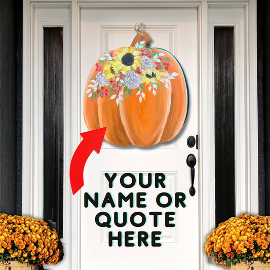 Personalized Pumpkin & Sunflower Door Decor