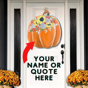 Personalized Pumpkin & Sunflower Door Decor