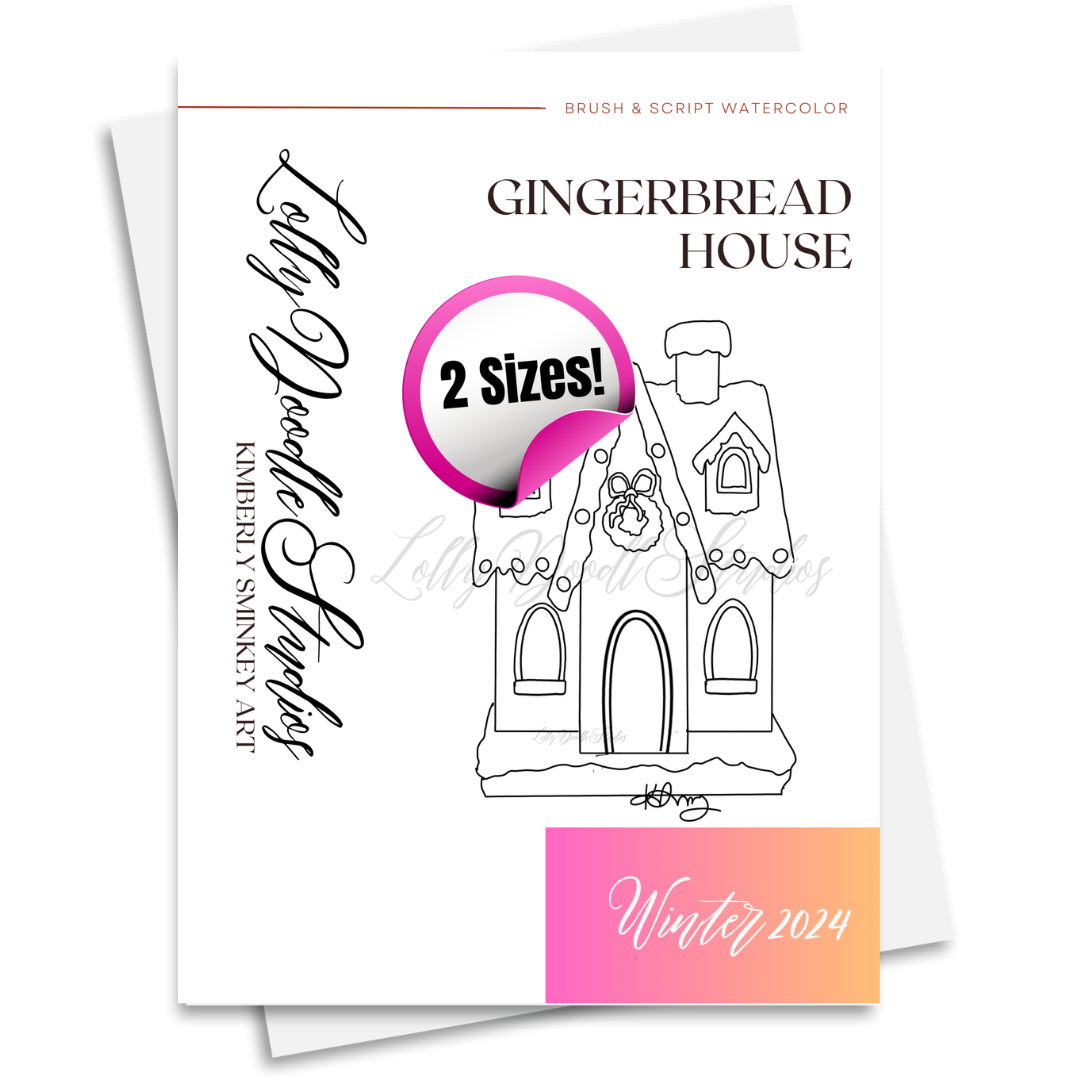 Gingerbread House Digital Watercolor KIT Pattern ONLY- Instant Download (Copy)