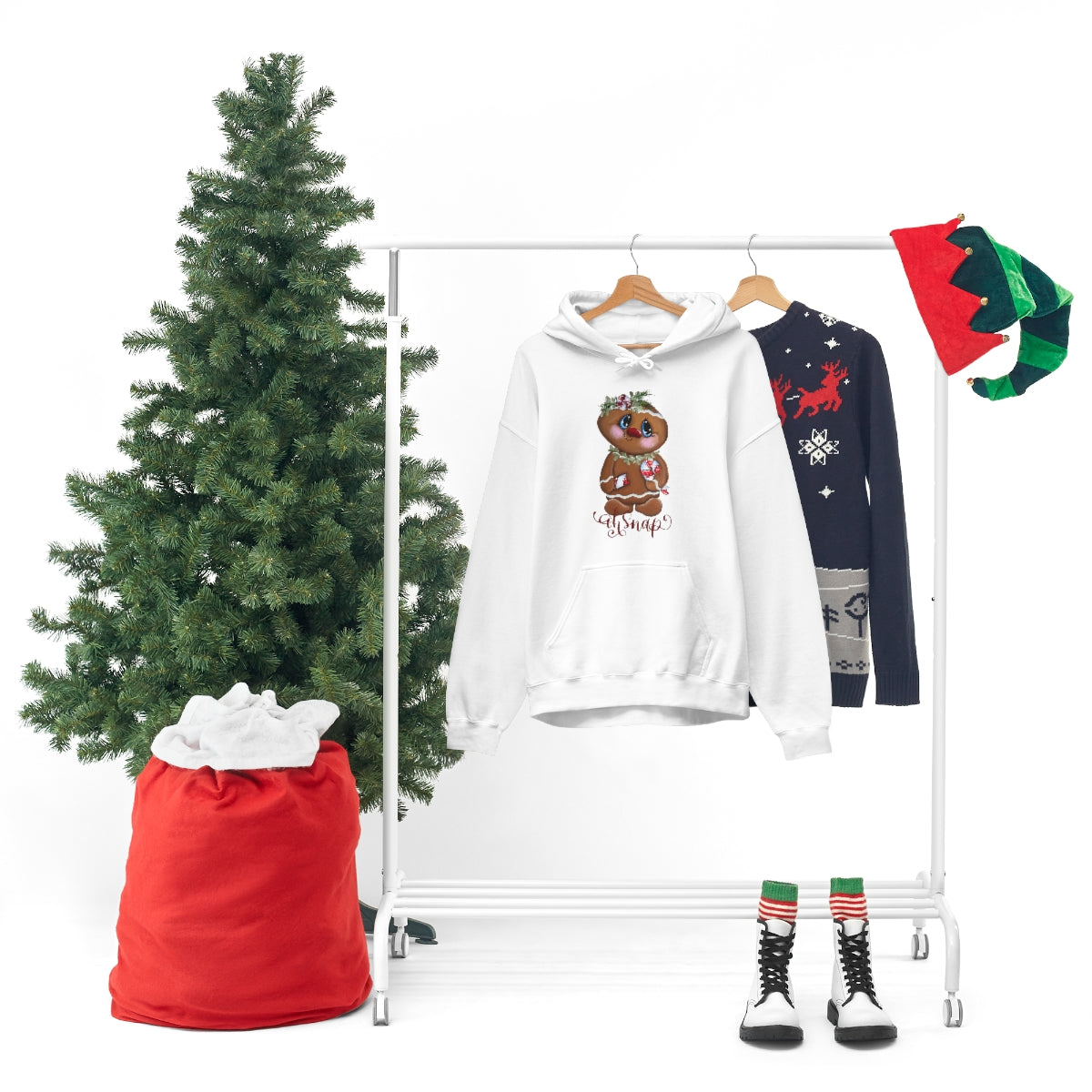 Gingerbread with candy cane Unisex Heavy Blend™ Hooded Sweatshirt