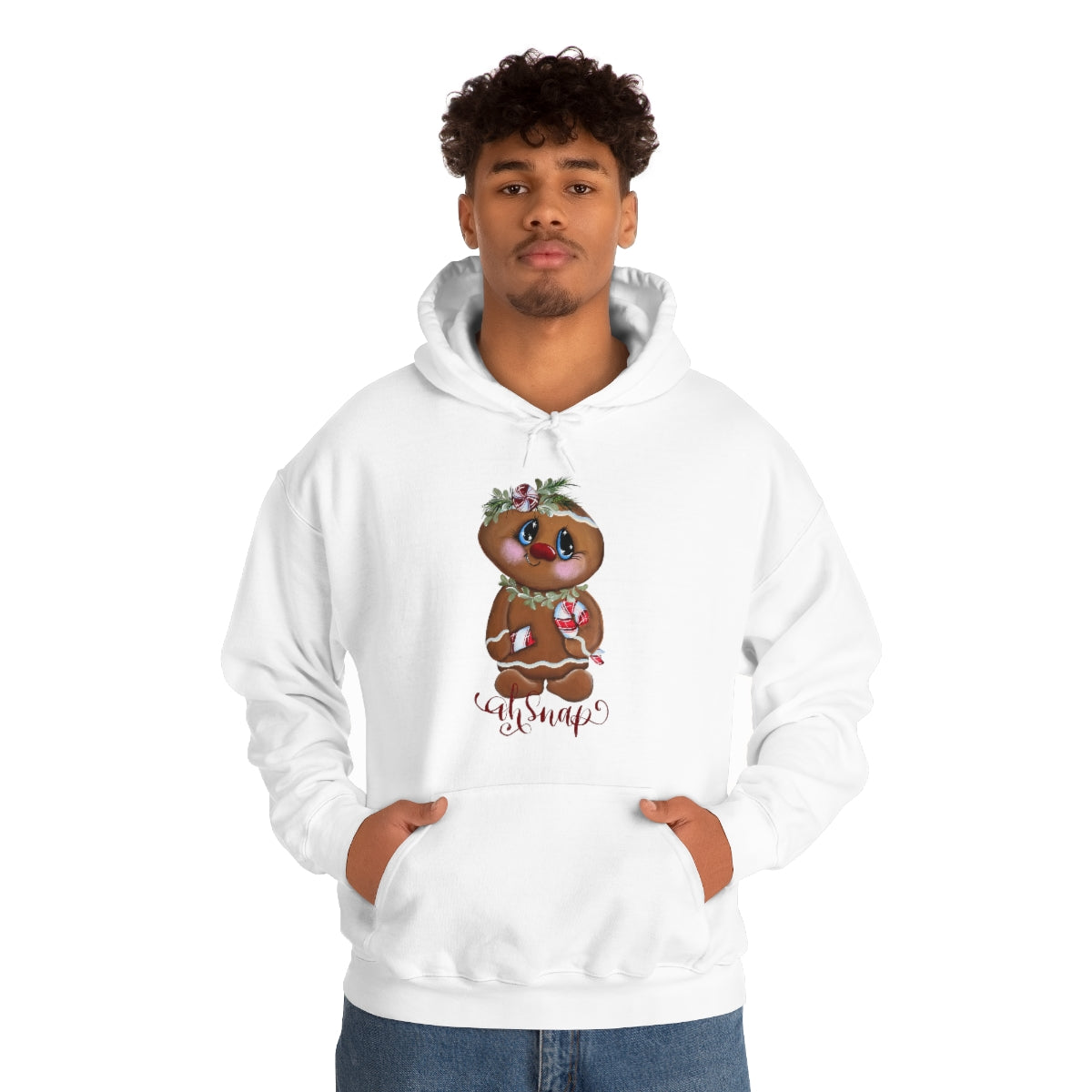 Gingerbread with candy cane Unisex Heavy Blend™ Hooded Sweatshirt