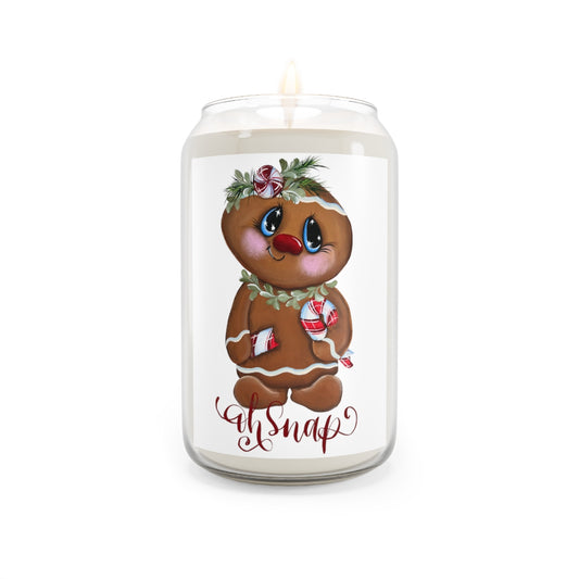 Oh snap, Gingerbread with candy cane, Scented Candle, 13.75oz