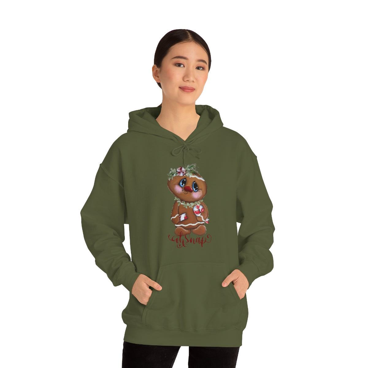 Gingerbread with candy cane Unisex Heavy Blend™ Hooded Sweatshirt