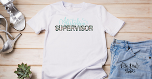 Shitshow Supervisor in pink, floral, cheetah print - Unisex Softstyle T-Shirt
