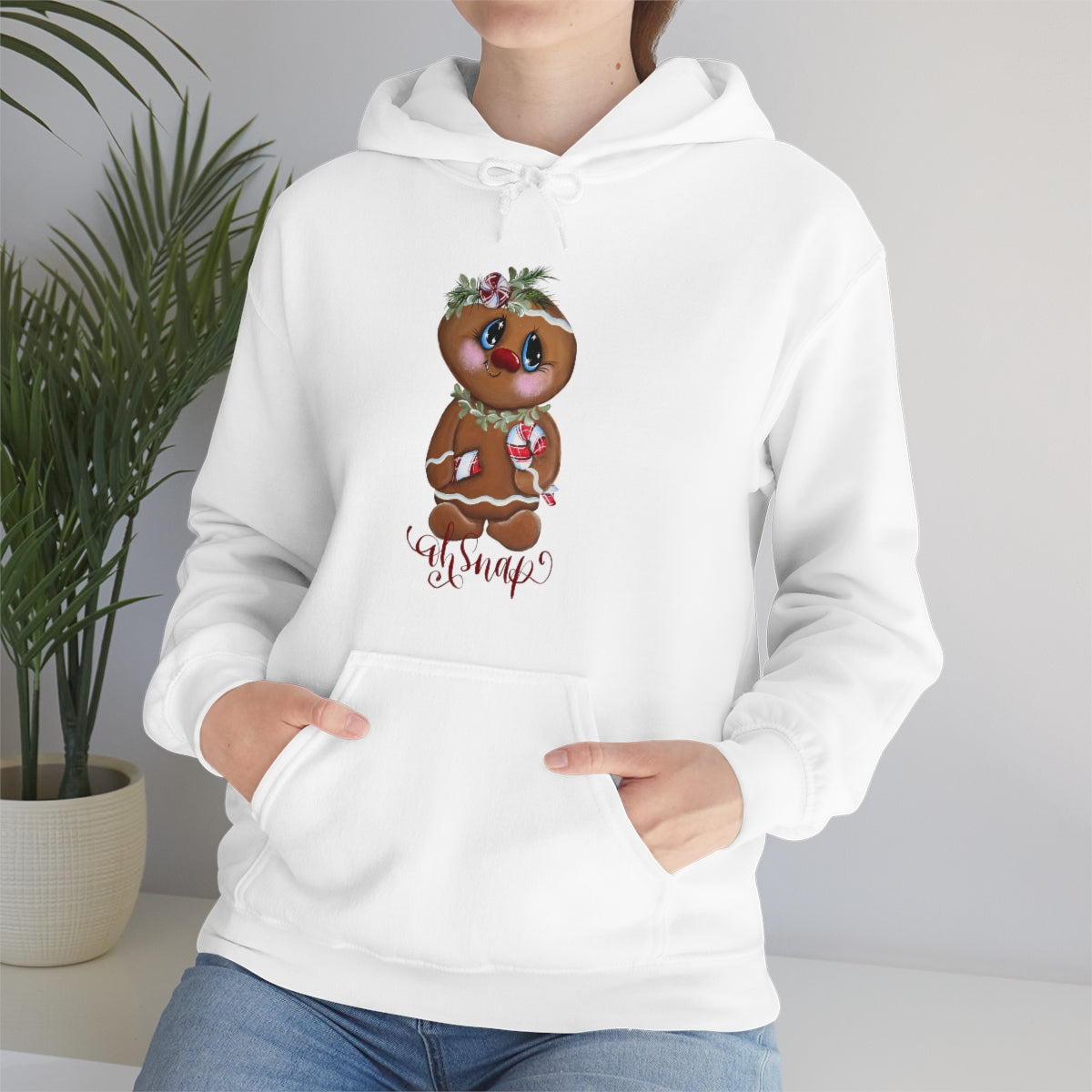 Gingerbread with candy cane Unisex Heavy Blend™ Hooded Sweatshirt