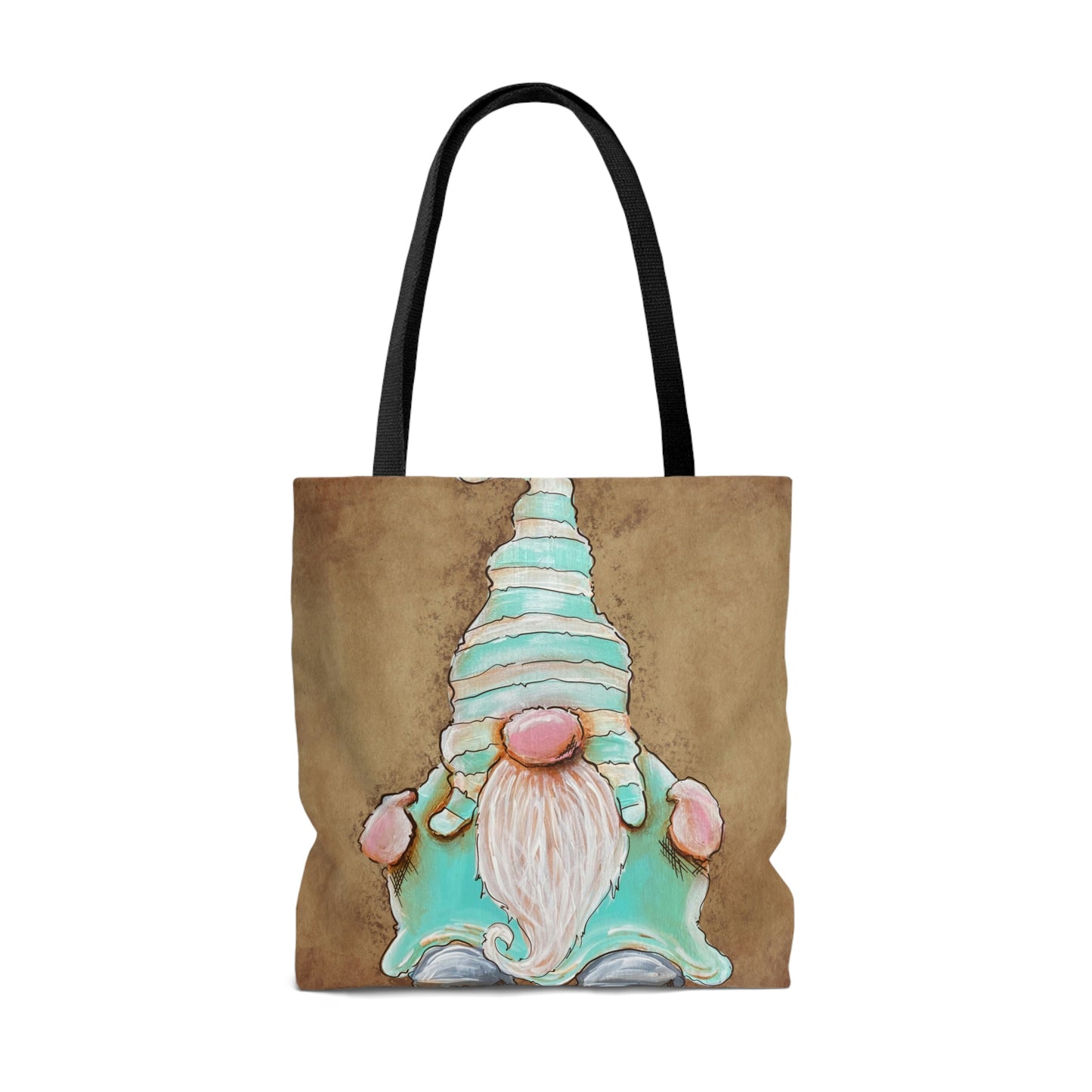 Reusable Tote Bag,  Original artwork Gnome in teal