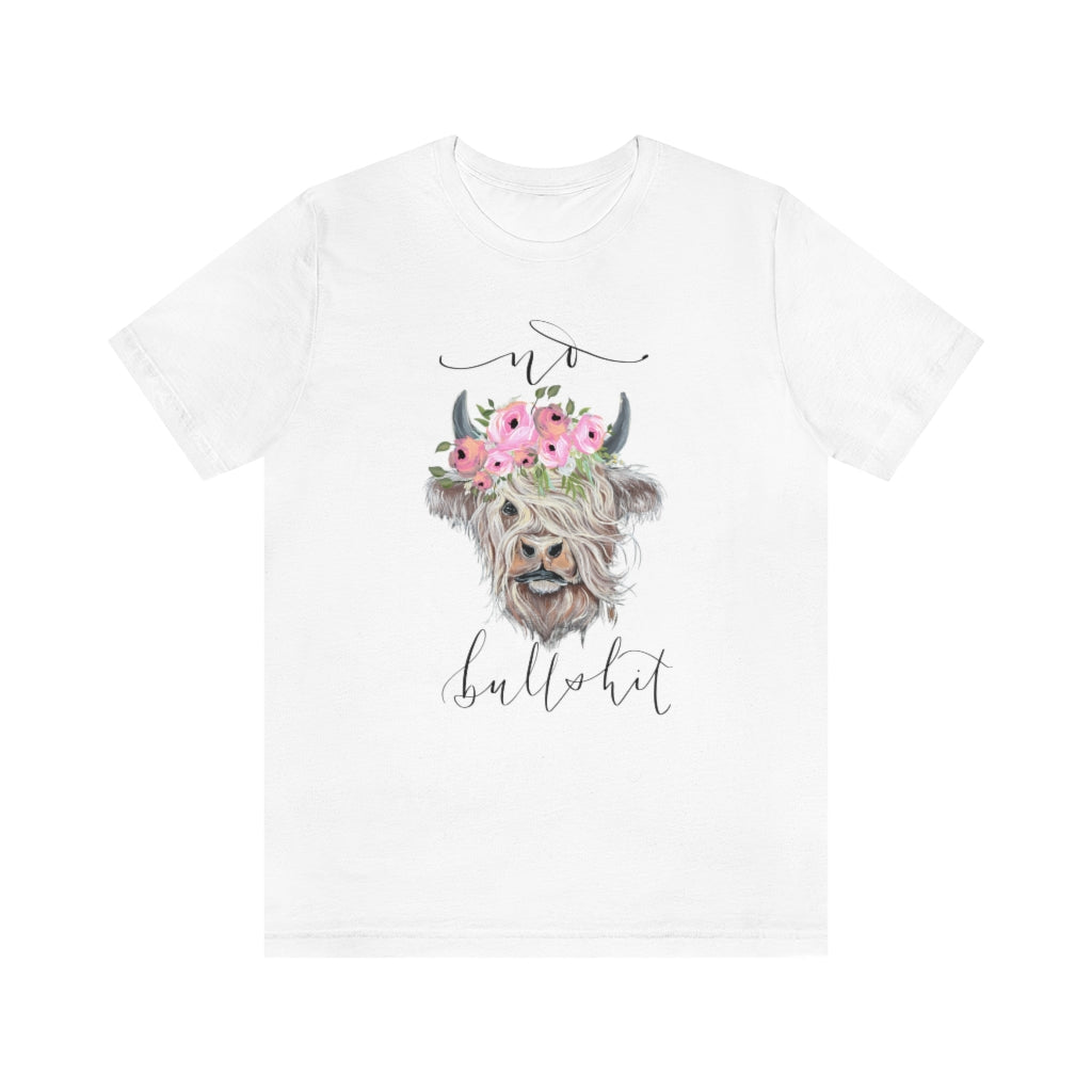 No Bullshit - Highland Cow Unisex Jersey Short Sleeve Tee