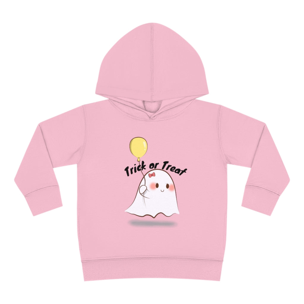 Trick or Treat, Cute Ghost with balloon, Toddler Pullover Fleece Hoodie