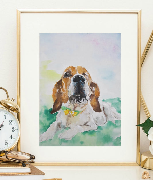 Pet Portrait Original Watercolor rendering