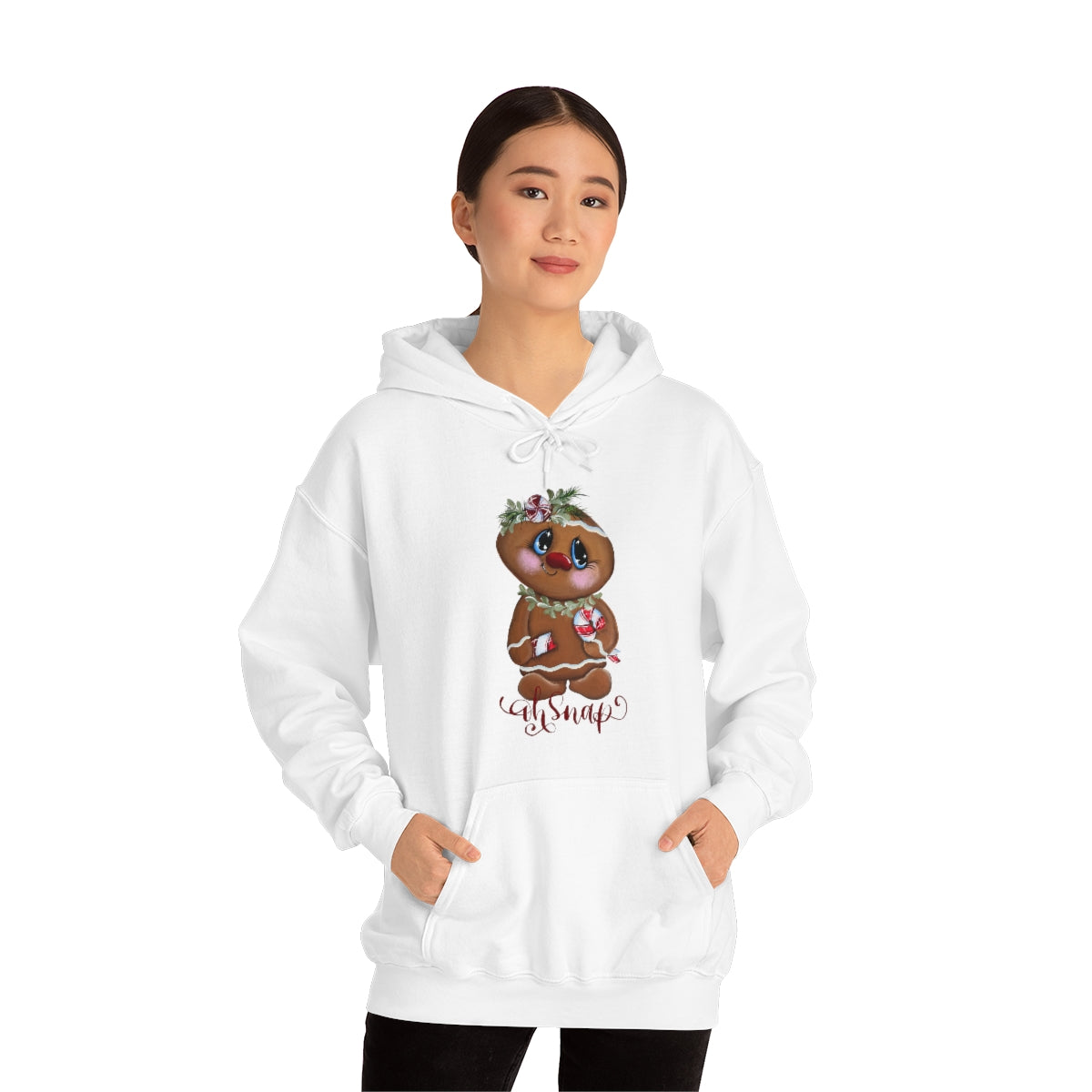 Gingerbread with candy cane Unisex Heavy Blend™ Hooded Sweatshirt