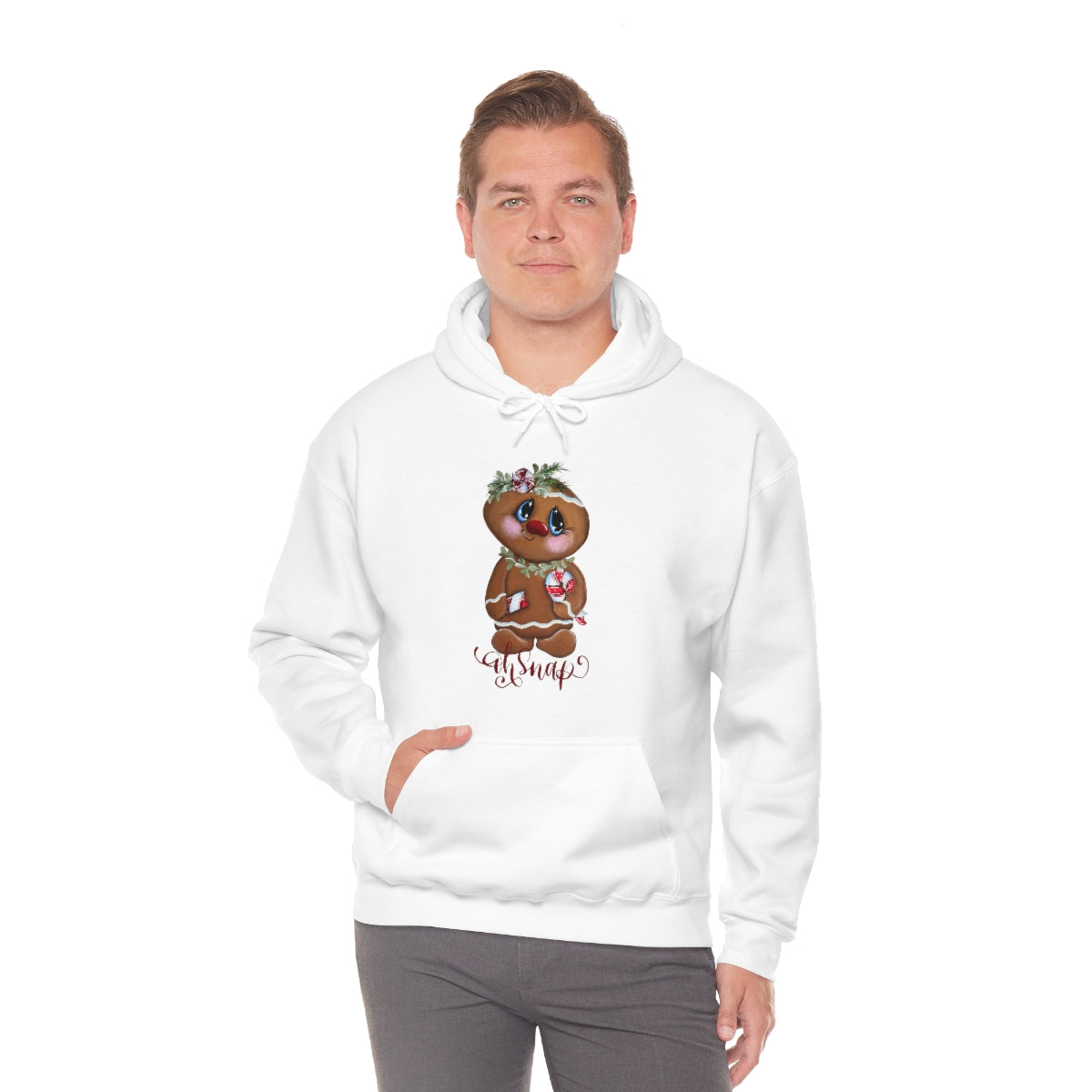 Gingerbread with candy cane Unisex Heavy Blend™ Hooded Sweatshirt