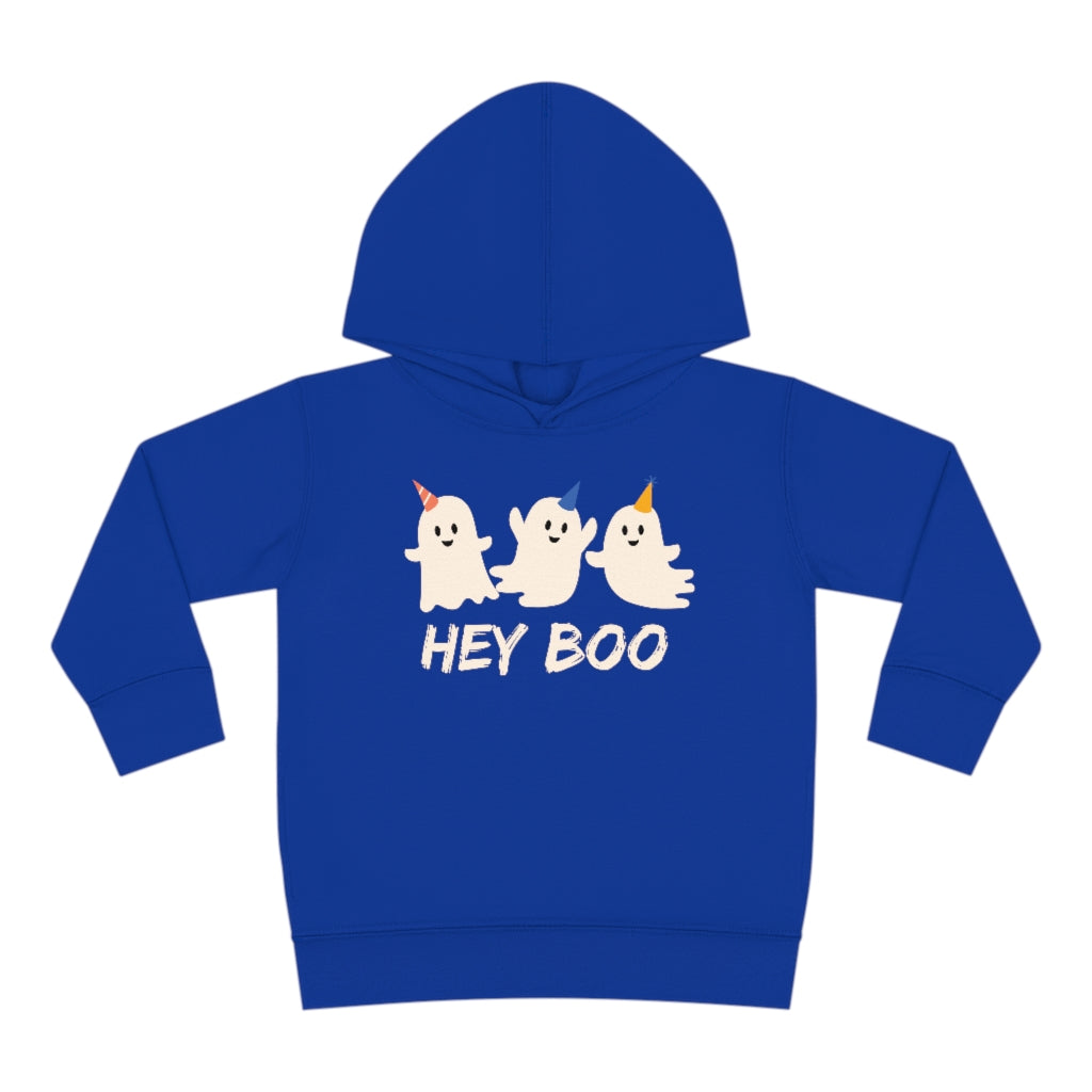 Hey Boo, Halloween Party Ghost Unisex Toddler Pullover Fleece Hoodie