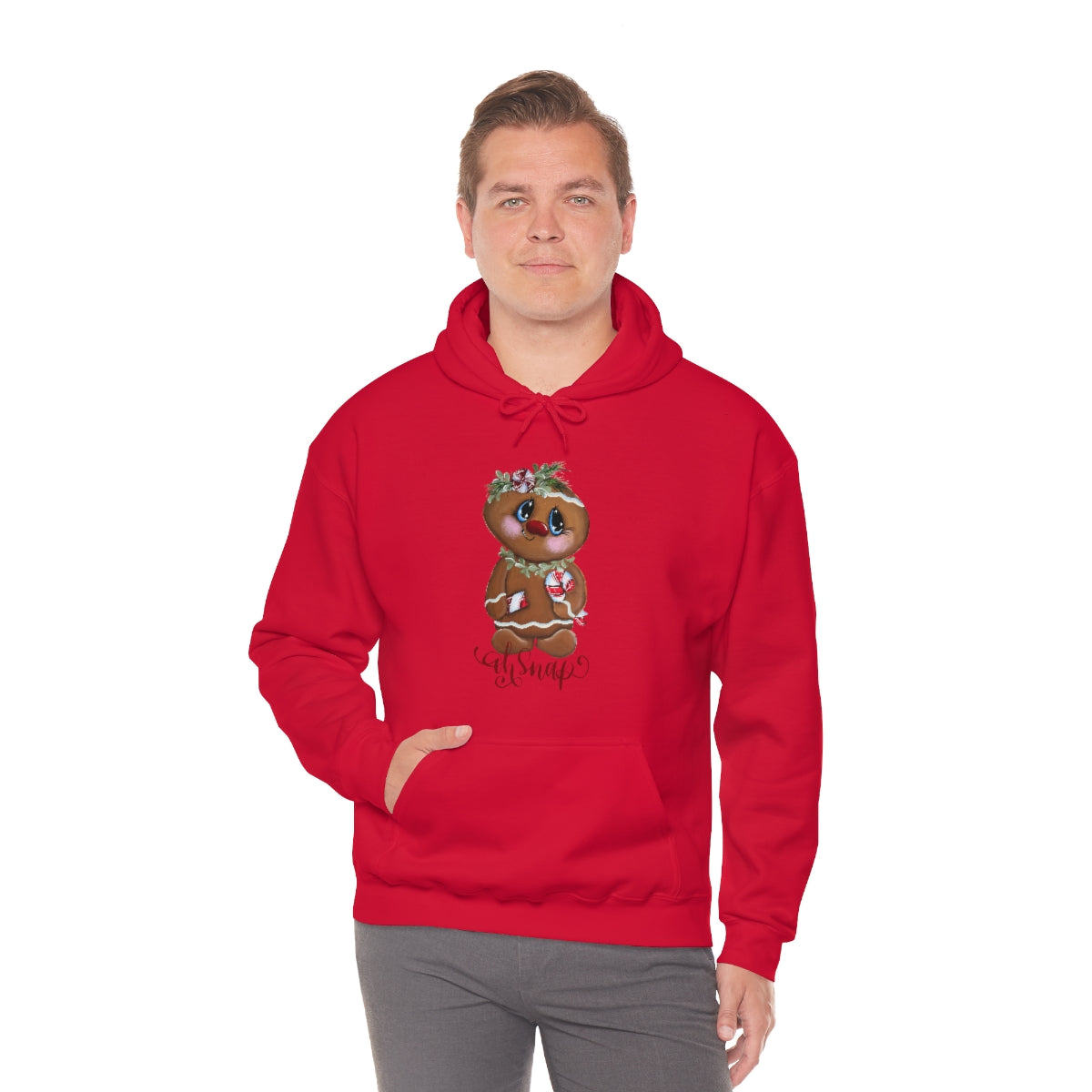 Gingerbread with candy cane Unisex Heavy Blend™ Hooded Sweatshirt