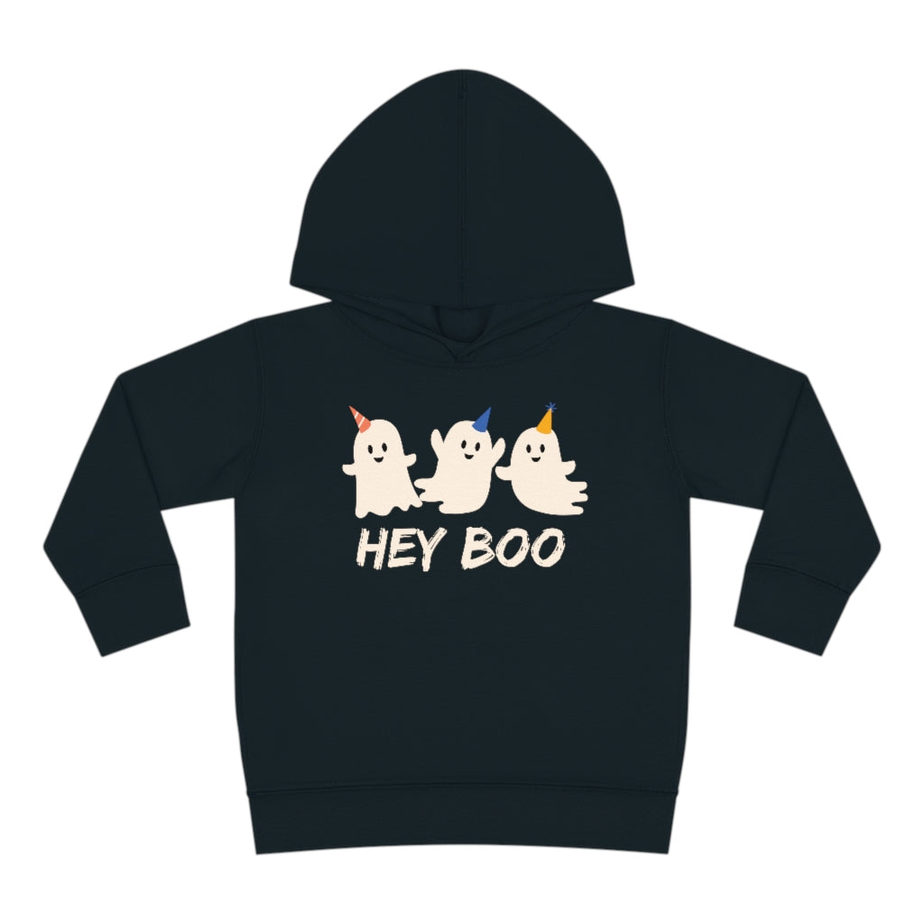 Hey Boo, Halloween Party Ghost Unisex Toddler Pullover Fleece Hoodie