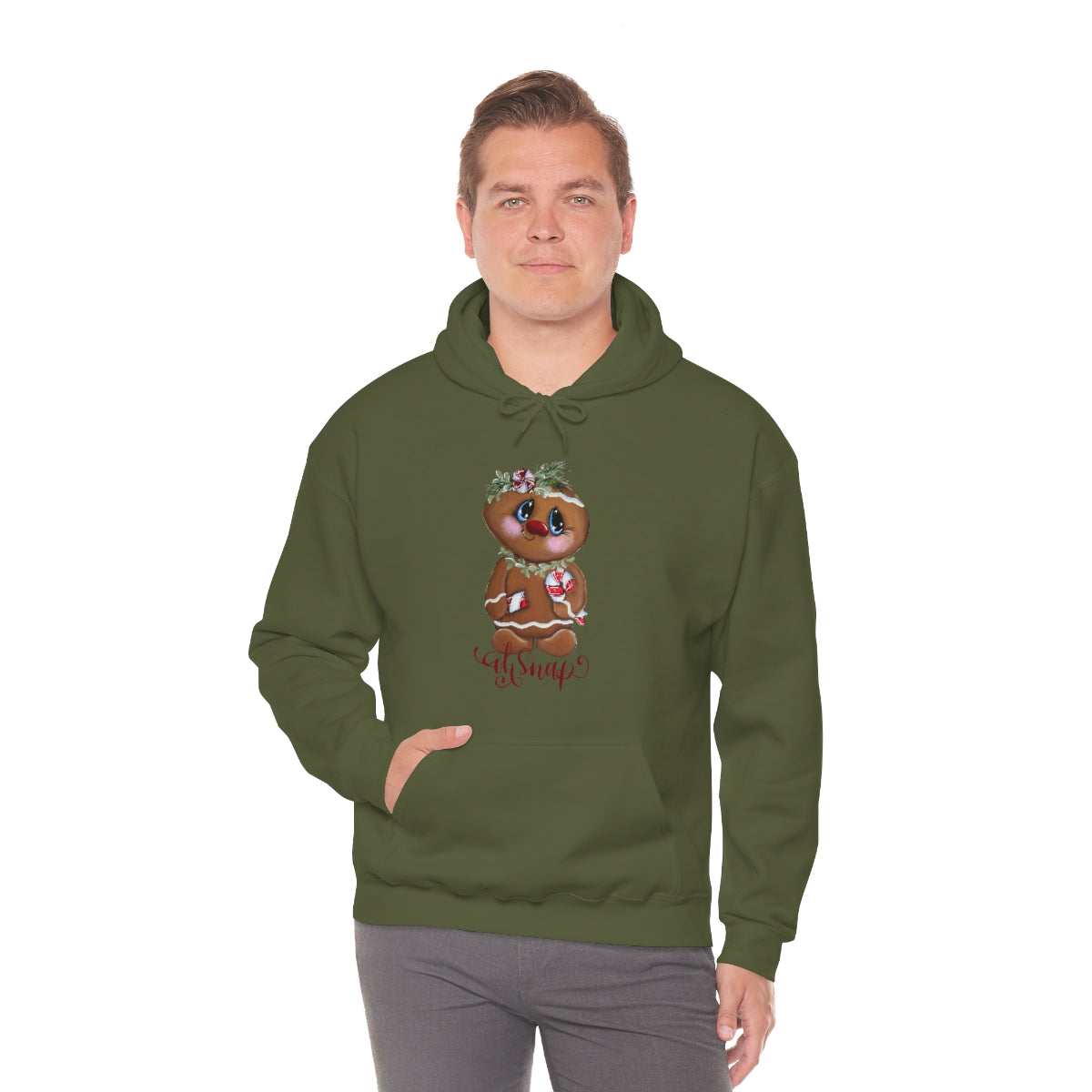 Gingerbread with candy cane Unisex Heavy Blend™ Hooded Sweatshirt