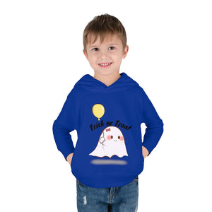 Trick or Treat, Cute Ghost with balloon, Toddler Pullover Fleece Hoodie