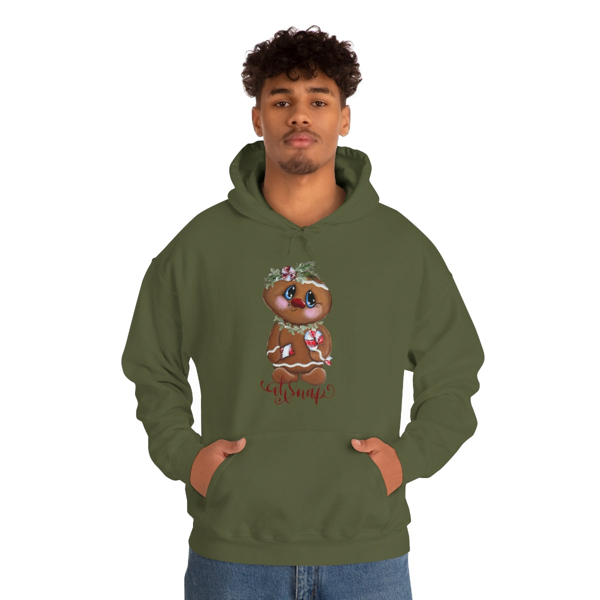 Gingerbread with candy cane Unisex Heavy Blend™ Hooded Sweatshirt