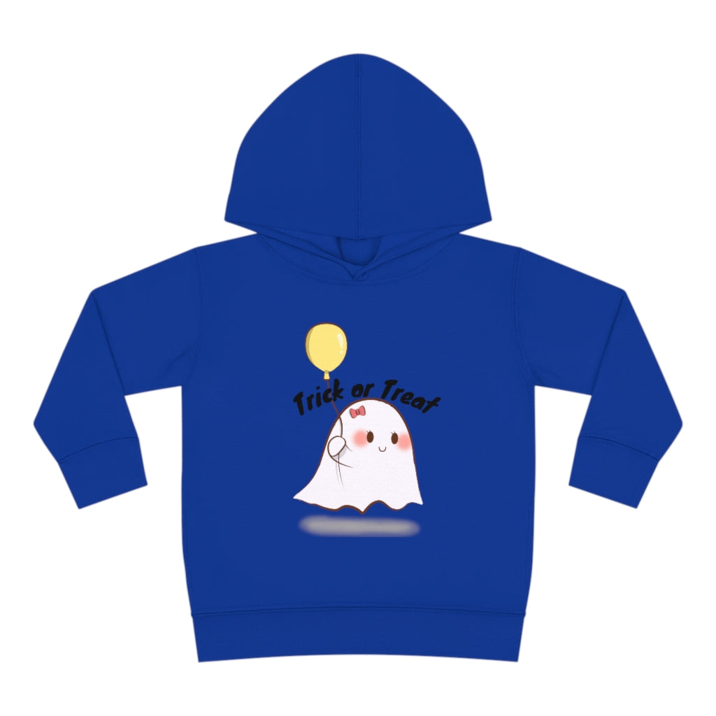 Trick or Treat, Cute Ghost with balloon, Toddler Pullover Fleece Hoodie