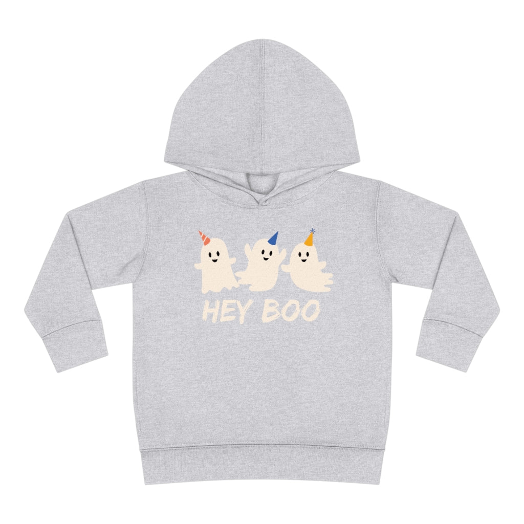 Hey Boo, Halloween Party Ghost Unisex Toddler Pullover Fleece Hoodie