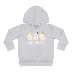Hey Boo, Halloween Party Ghost Unisex Toddler Pullover Fleece Hoodie