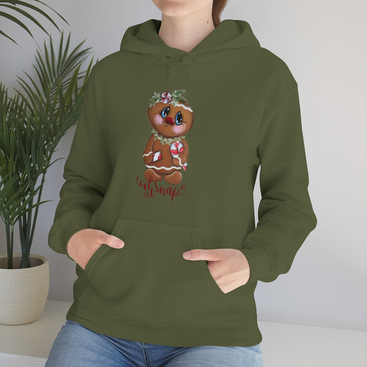 Gingerbread with candy cane Unisex Heavy Blend™ Hooded Sweatshirt