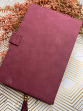 Journaling Notebook hand-painted with pampas grass & leaves, boho mauve botanical inspired lined paper notebook